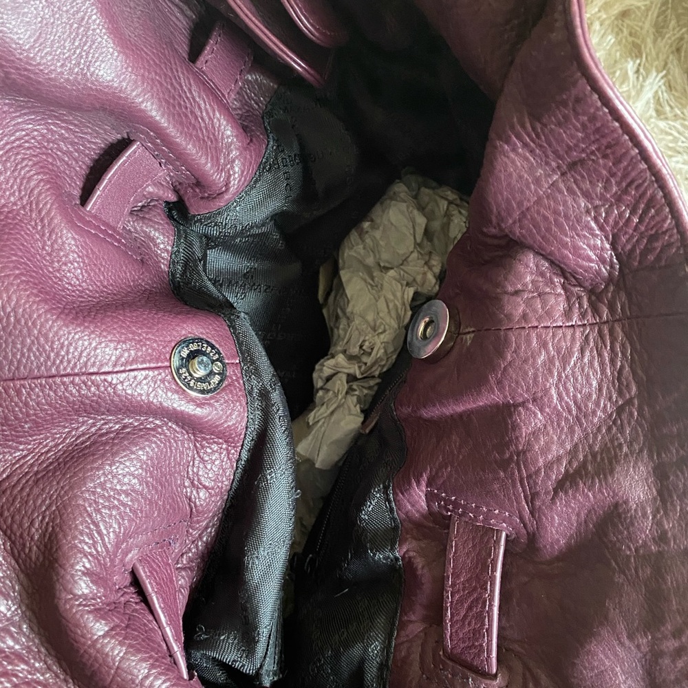 BCBG Max Azria Plum Leather Large Hobo - Picture 5 of 7